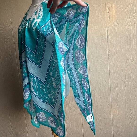 Mudpie Linen Beachy Novelty Print Double-V Kimono Coverup - Picture 10 of 12